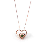 Sterling Silver Nephrite Green Jade Classic Love Heart Pendant Necklace